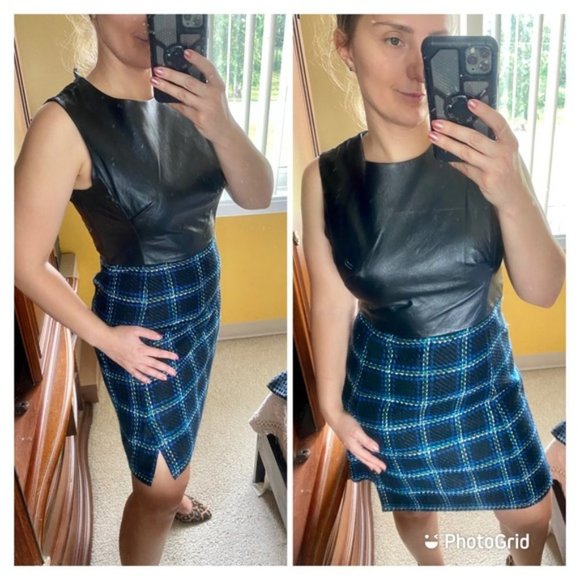 Shoshanna Everett Plaid combo Marlee dress - Picture 13 of 16